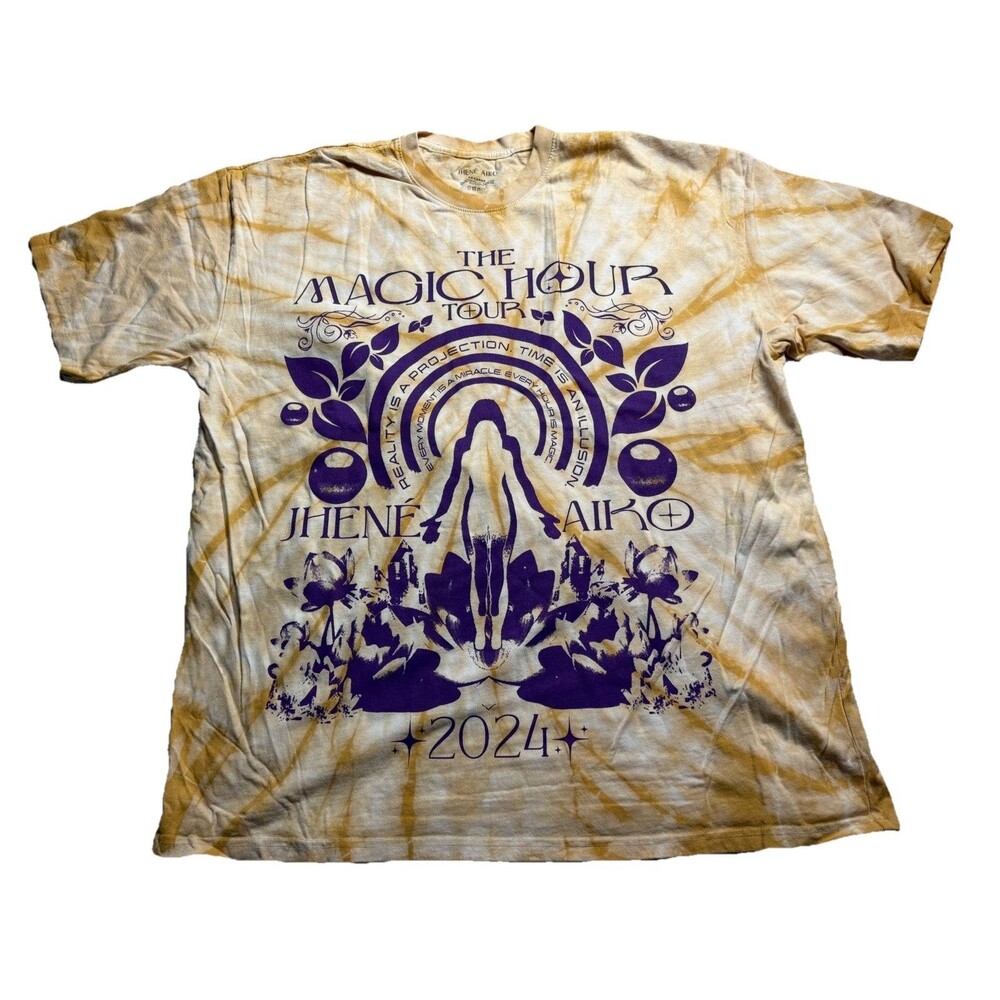 JHENE AIKO The Magic Hour Tour 2024 Music Tie Dye Adult Shirt Sz 2XL NWOT